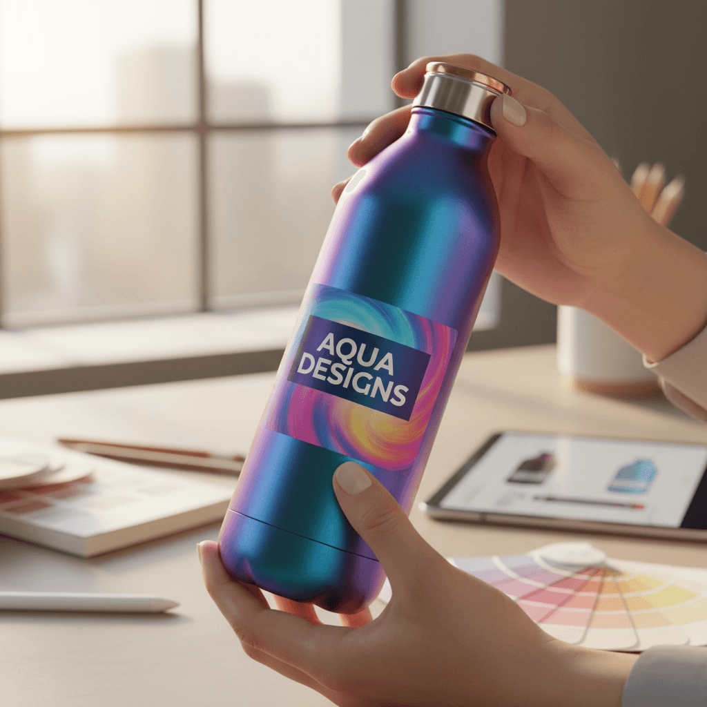 Branded product packaging with custom logo design